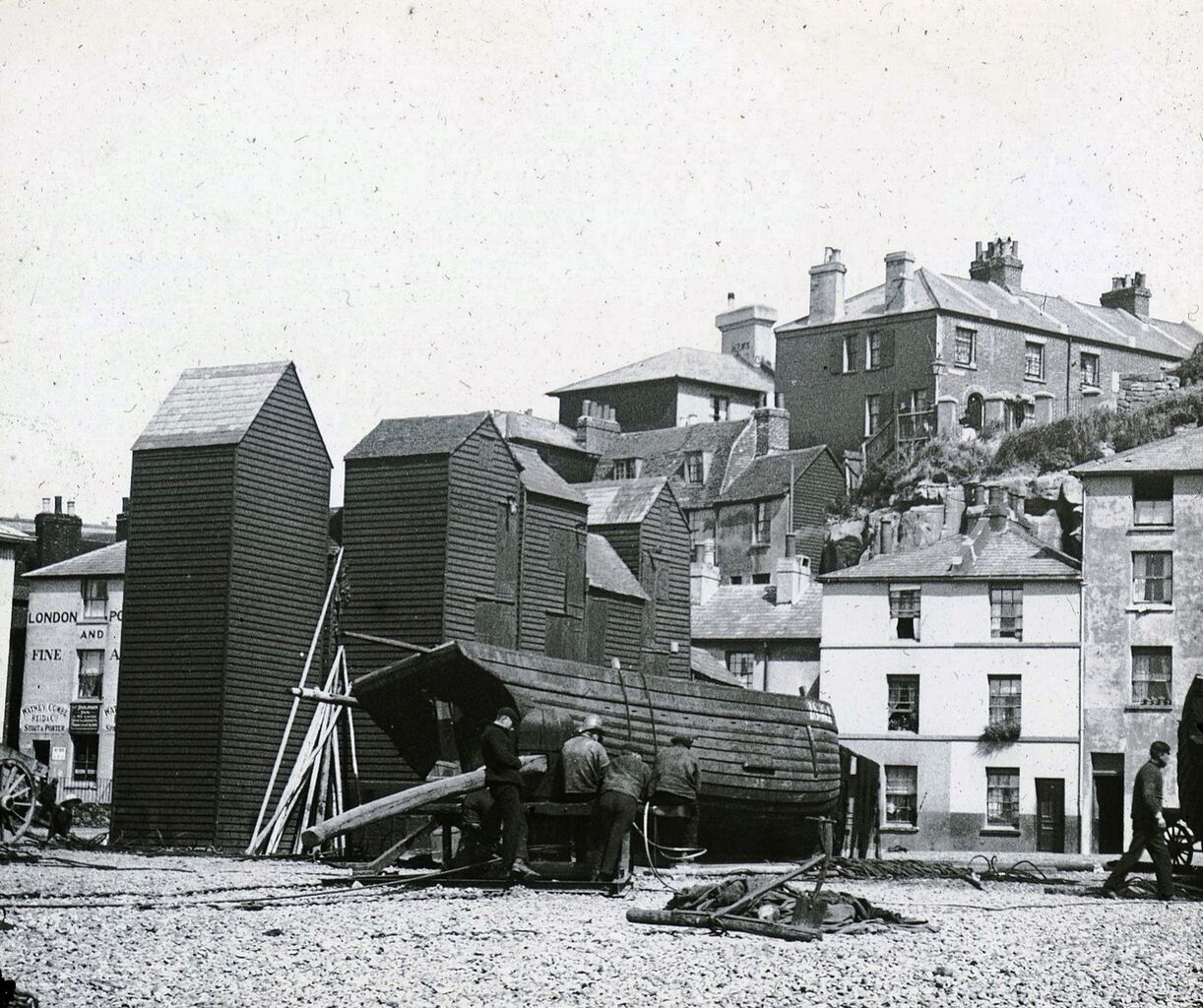 File:Boat-repairs-on-the-beach-1905.jpg
