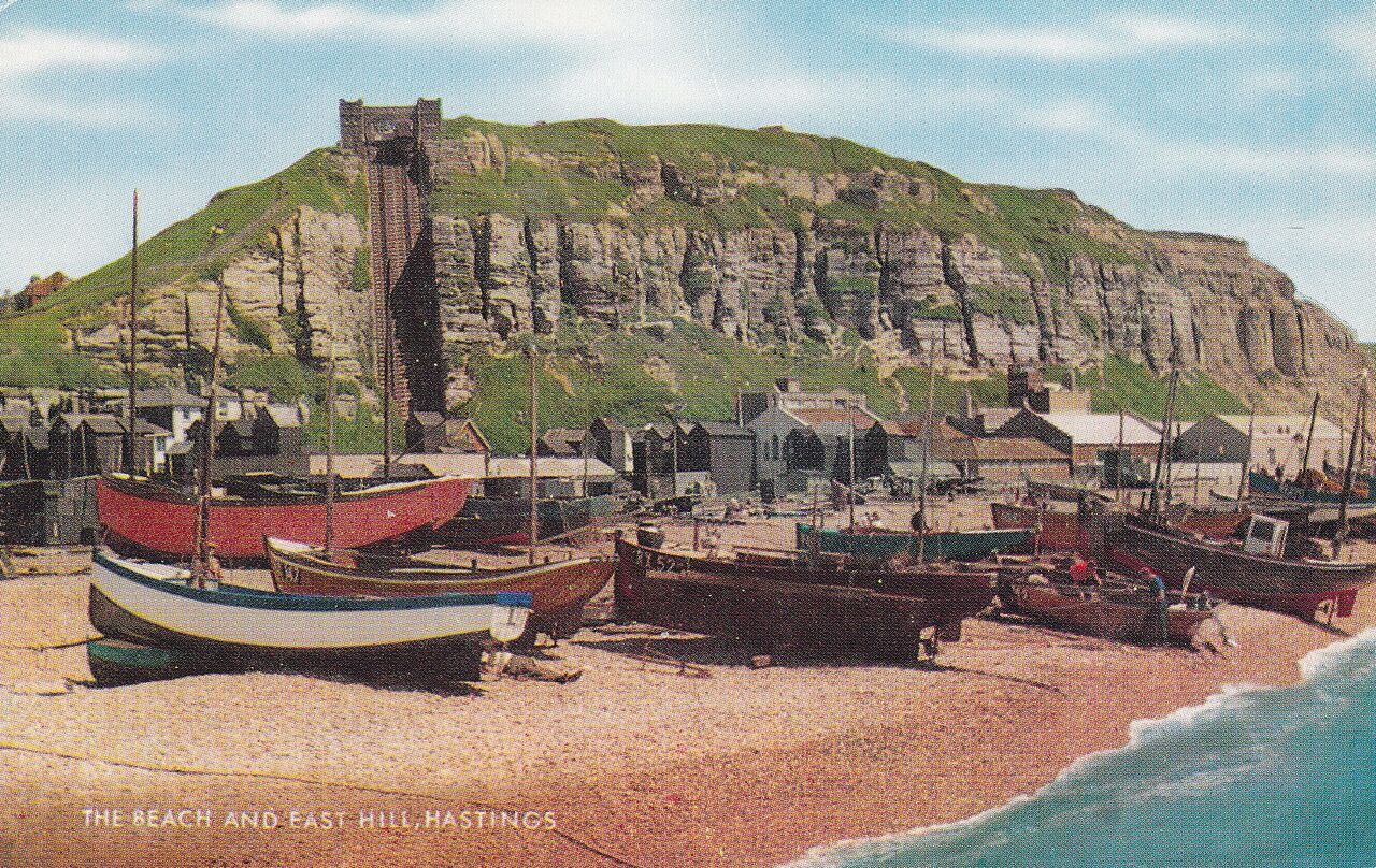 File:The Beach and East Hill, Hastings.jpg